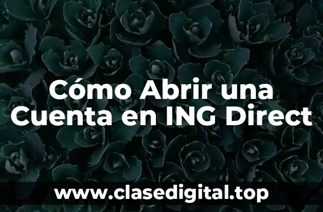 Cómo Abrir una Cuenta en ING Direct