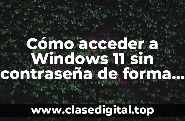 Cómo acceder a Windows 11 sin contraseña de forma segura