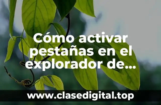 Ventajas de activar pestañas en el explorador de archivos de Windows 11