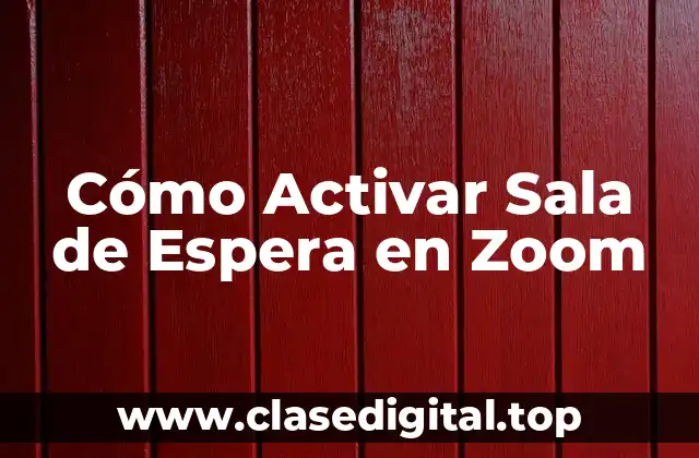 Cómo Activar Sala de Espera en Zoom