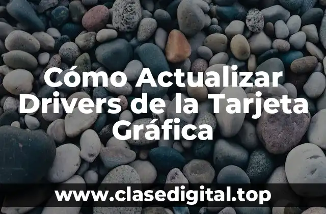 Cómo Actualizar Drivers de la Tarjeta Gráfica
