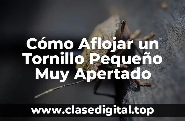 Cómo Aflojar un Tornillo Pequeño Muy Apertado