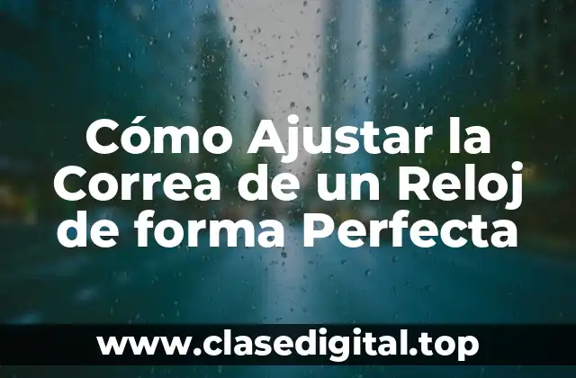 ¿Qué Herramientas Necesitas para Ajustar la Correa de un Reloj?