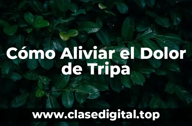 Cómo Aliviar el Dolor de Tripa