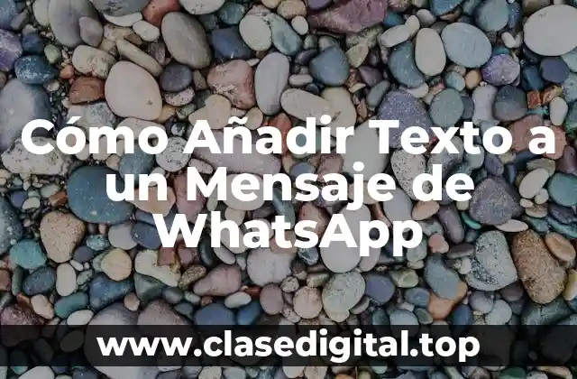 Cómo Añadir Texto a un Mensaje de WhatsApp