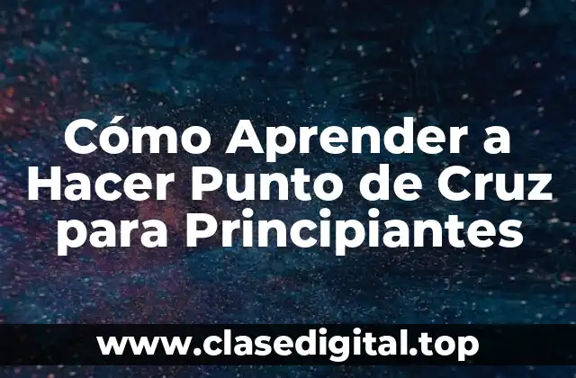 Cómo Aprender a Hacer Punto de Cruz para Principiantes
