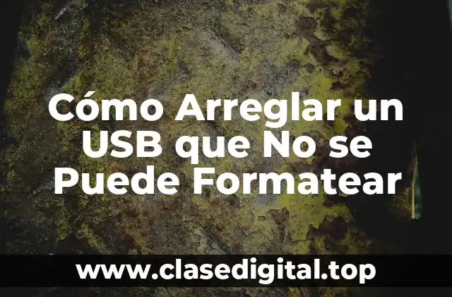 Cómo Arreglar un USB que No se Puede Formatear