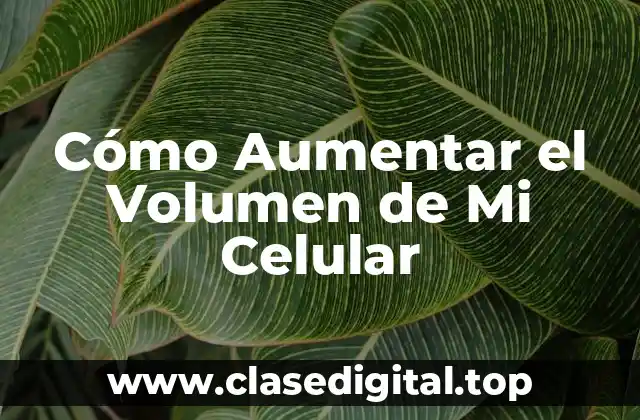 Cómo Aumentar el Volumen de Mi Celular