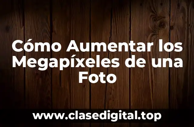Cómo Aumentar los Megapíxeles de una Foto