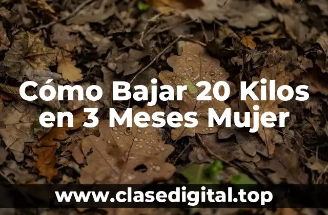 Cómo Bajar 20 Kilos en 3 Meses Mujer