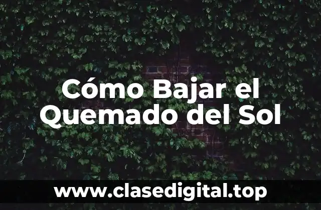 Cómo Bajar el Quemado del Sol