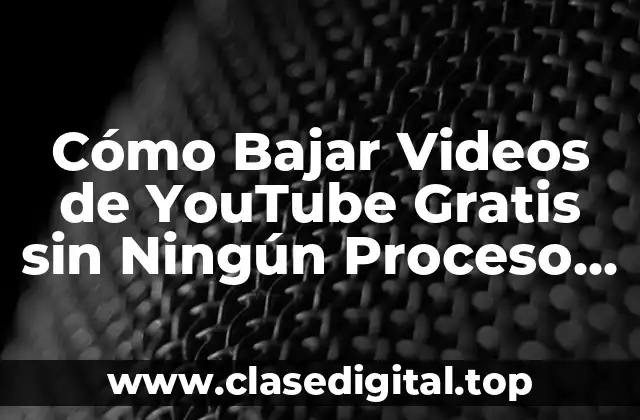 Cómo Bajar Videos de YouTube Gratis sin Ningún Proceso de Registro