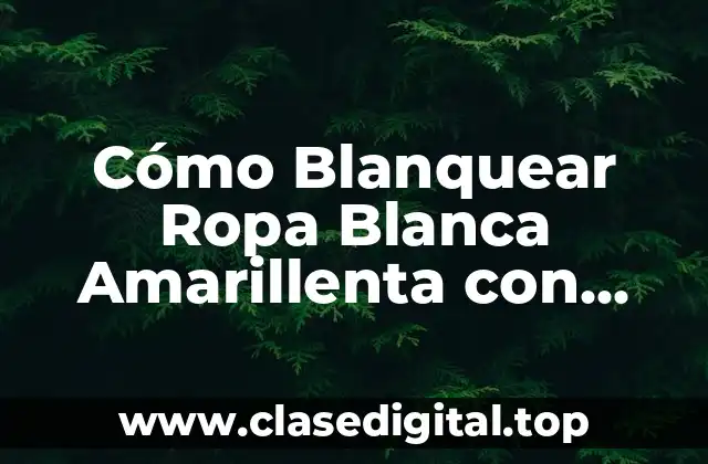 Cómo Blanquear Ropa Blanca Amarillenta con Vinagre de Forma Natural y Efectiva