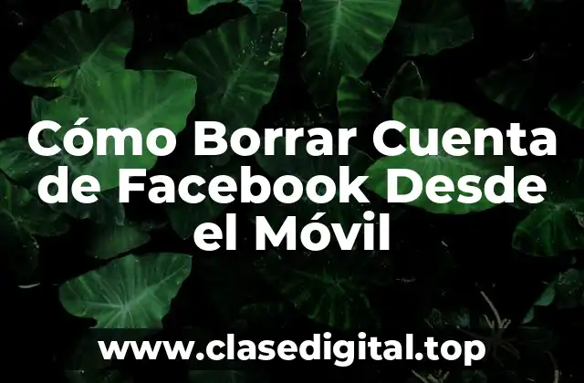 Cómo Borrar Cuenta de Facebook Desde el Móvil