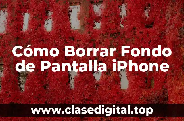 Cómo Borrar Fondo de Pantalla iPhone