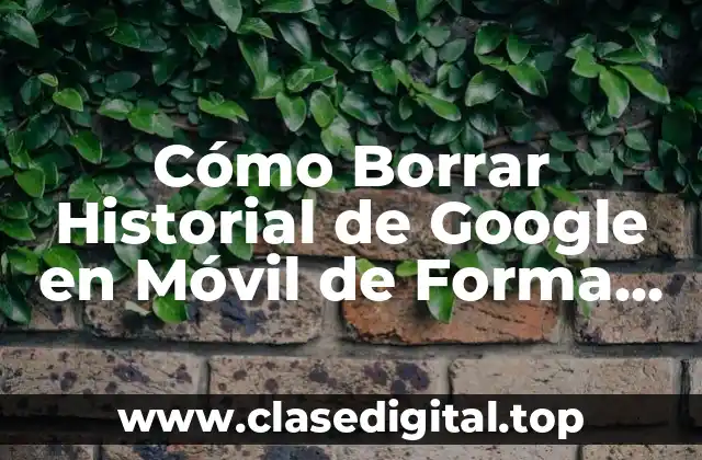 Cómo Borrar Historial de Google en Móvil de Forma Segura