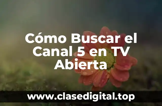 Cómo Buscar el Canal 5 en TV Abierta