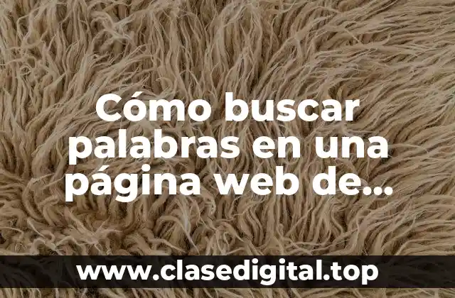 ¿Por qué es importante buscar palabras en una página web?