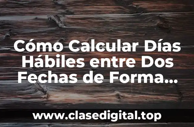 ¿Qué son los Días Hábiles?