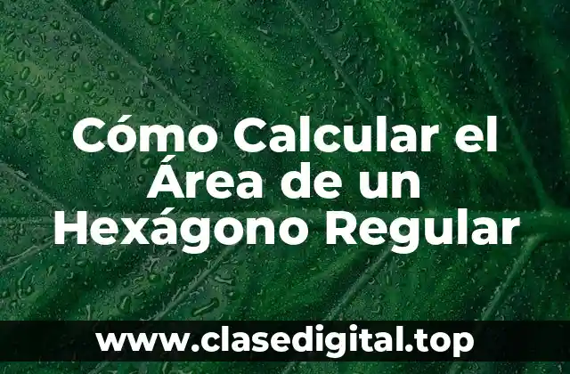 Cómo Calcular el Área de un Hexágono Regular