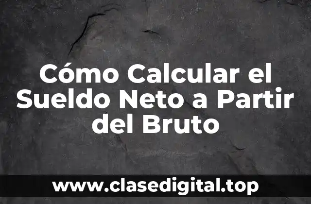 Cómo Calcular el Sueldo Neto a Partir del Bruto
