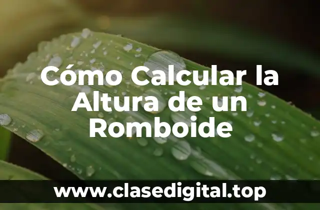 Cómo Calcular la Altura de un Romboide