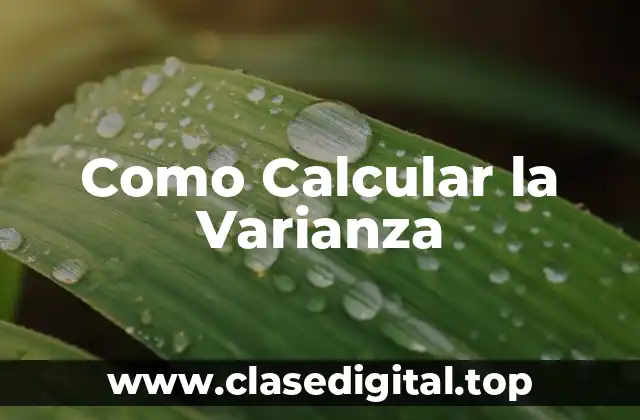 Como Calcular la Varianza