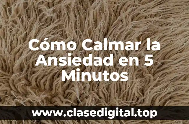 Cómo Calmar la Ansiedad en 5 Minutos