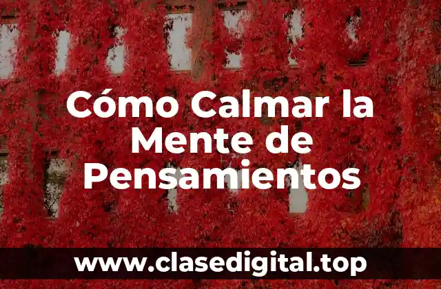 Cómo Calmar la Mente de Pensamientos