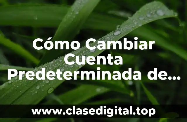 ¿Por qué Cambiar la Cuenta Predeterminada de Google?