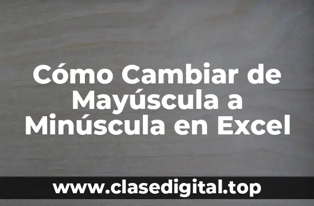 ¿Por qué es Importante Cambiar de Mayúscula a Minúscula en Excel?
