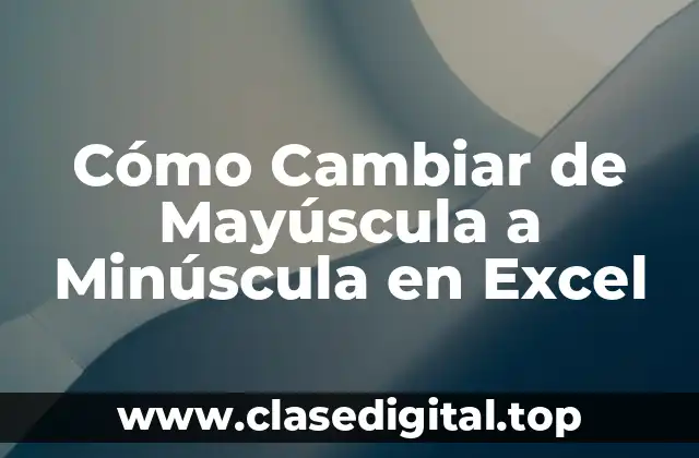 Cómo Cambiar de Mayúscula a Minúscula en Excel
