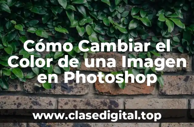Cómo Cambiar el Color de una Imagen en Photoshop