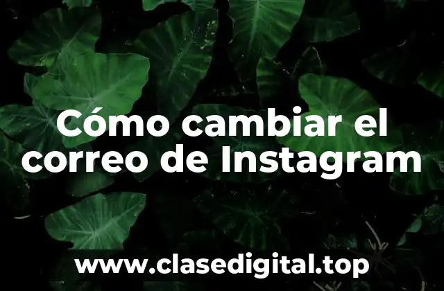 Cómo cambiar el correo de Instagram