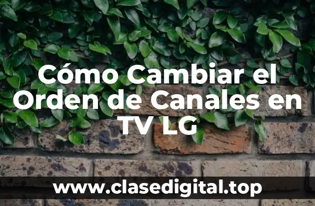 Cómo Cambiar el Orden de Canales en TV LG