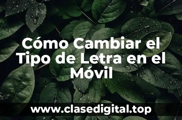 ¿Por qué es Importante Cambiar el Tipo de Letra en el Móvil?