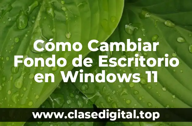 Cómo Cambiar Fondo de Escritorio en Windows 11