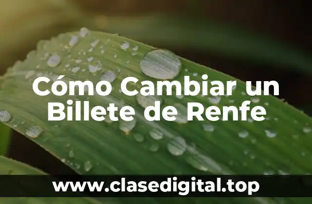 ¿Por qué es importante cambiar un billete de Renfe?