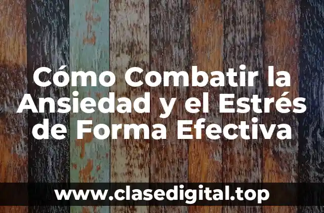 Cómo Combatir la Ansiedad y el Estrés de Forma Efectiva