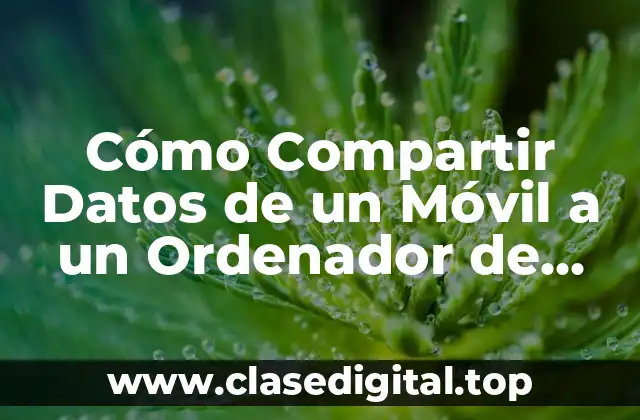 Cómo Compartir Datos de un Móvil a un Ordenador de Forma Segura y Eficiente