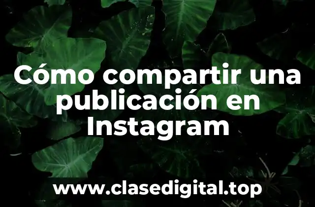 Cómo compartir una publicación en Instagram