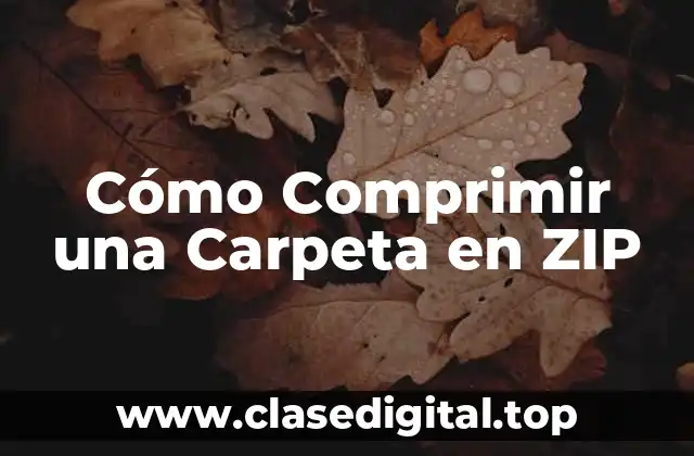 Cómo Comprimir una Carpeta en ZIP