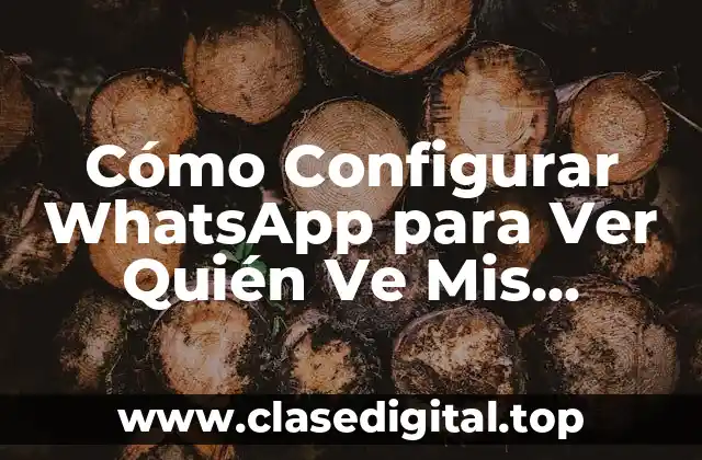 Cómo Configurar WhatsApp para Ver Quién Ve Mis Estados