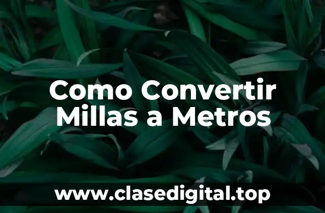 Como Convertir Millas a Metros