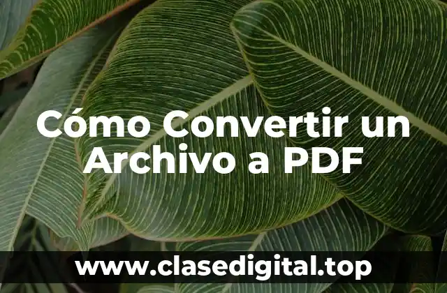 Cómo Convertir un Archivo a PDF