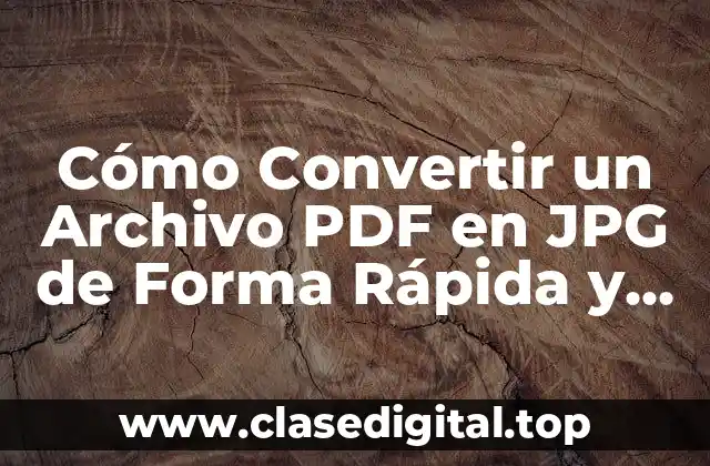 Cómo Convertir un Archivo PDF en JPG de Forma Rápida y Segura