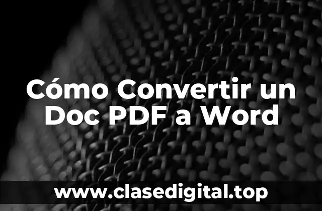 Cómo Convertir un Doc PDF a Word