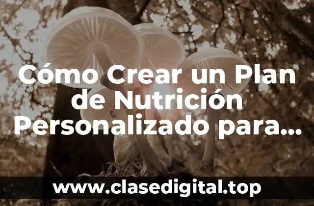 Cómo Crear un Plan de Nutrición Personalizado para Bajar de Peso de Forma Saludable