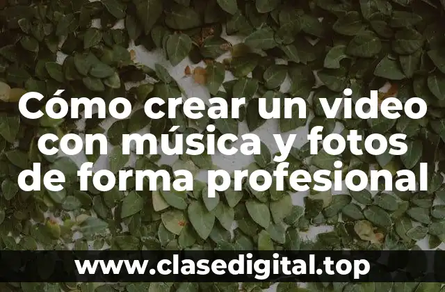 Cómo crear un video con música y fotos de forma profesional