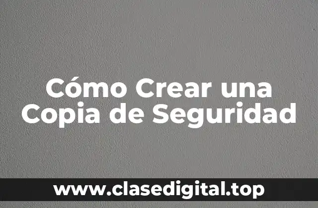 Cómo Crear una Copia de Seguridad